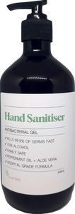 ecoVINE Premium Hand Sanitiser Antibacterial Gel 500mL with pump, Kills 99.9% of Germs Fast, 70% Alcohol, Hospital Grade Formula, Family Safe, Peppermint Oil, Aloe Vera, Eucalyptus Oil, Not Tested on Animals, Vegan Friendly.